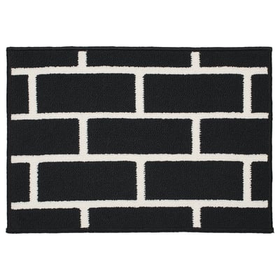 VÄNDPLATS Zerbino, nero/motivo a mattoncini, 40x60 cm