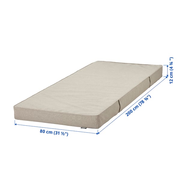 VANNAREID Materasso a molle insacchettate, rigido/beige, 80x200 cm