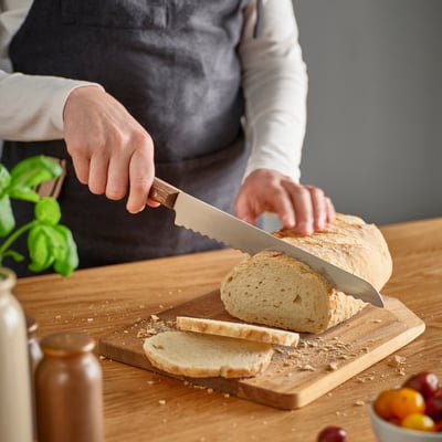 VARDAGEN Coltello da pane, inox/noce, 23 cm