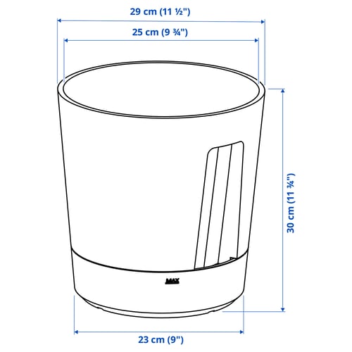 VÅRDTRÄD Vaso a riserva d'acqua, da interno/esterno trasparente/antracite, 24 cm