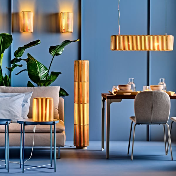 VARPTROSS Lampada a sospensione, bambù, 79 cm