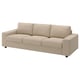 VIMLE Divano a 3 posti, con braccioli larghi/Kelinge beige