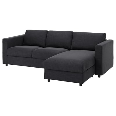 VIMLE Divano a 3 posti, con chaise-longue/Hillared antracite