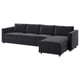 VIMLE Divano a 4 posti, con chaise-longue/Djuparp grigio scuro