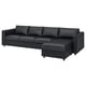 VIMLE Divano a 4 posti, con chaise-longue/Grann/Bomstad nero