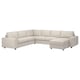 VIMLE Divano angol 5 posti/chaise-longue, con braccioli larghi/Gunnared beige