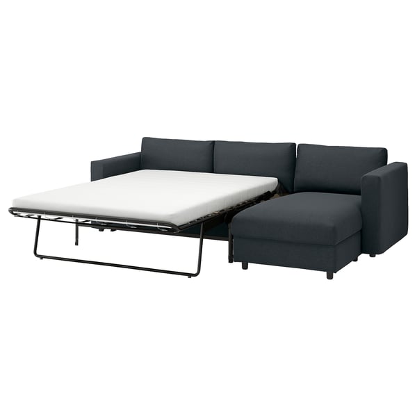 VIMLE Divano letto 3 posti/chaise-longue, Knäbäck antracite