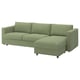 VIMLE Divano letto 3 posti/chaise-longue, Mosshed grigio-verde