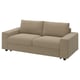 VIMLE Divano letto a 2 posti, con braccioli larghi/Johanneshov marrone-beige