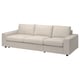 VIMLE Divano letto a 3 posti, con braccioli larghi/Gunnared beige