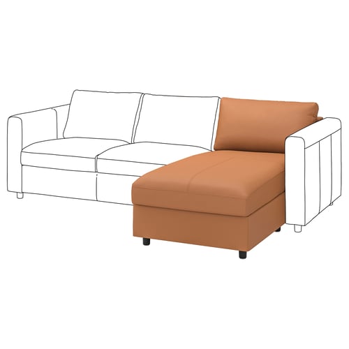 VIMLE Elemento chaise-longue, Grann/Bomstad ocra bruna