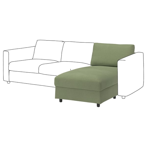 VIMLE Elemento chaise-longue, Mosshed grigio-verde