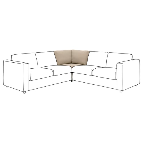 VIMLE Elemento modulare angolare, Kelinge beige