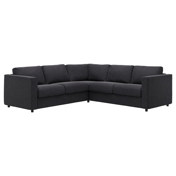 VIMLE Fodera per divano angolare, 4 posti, Hillared antracite