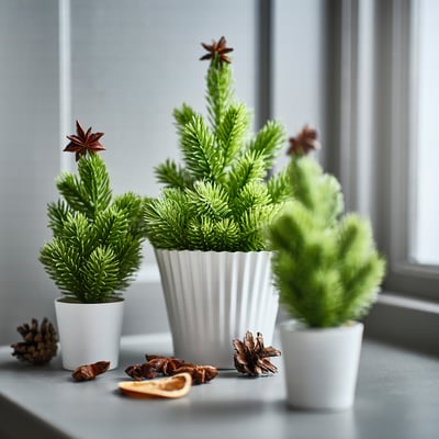 VINTERFINT Pianta artificiale in vaso, da interno/esterno albero di Natale/verde, 6 cm