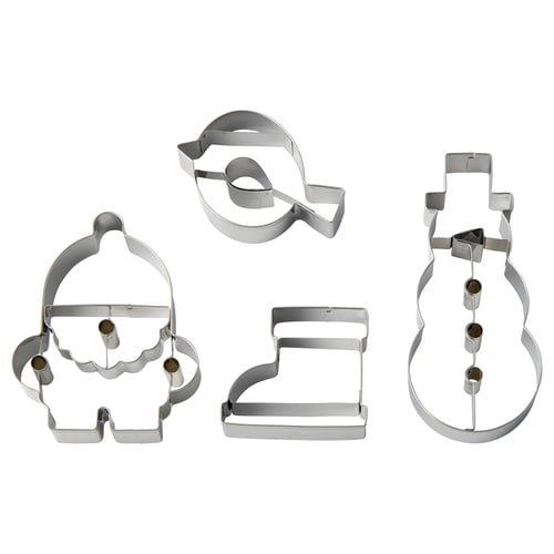 VINTERFINT Set di 4 tagliabiscotti, forme varie inox