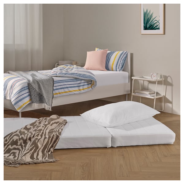 VITHÄLL Materasso/pouf, extra rigido/Vissle grigio, 80x200 cm