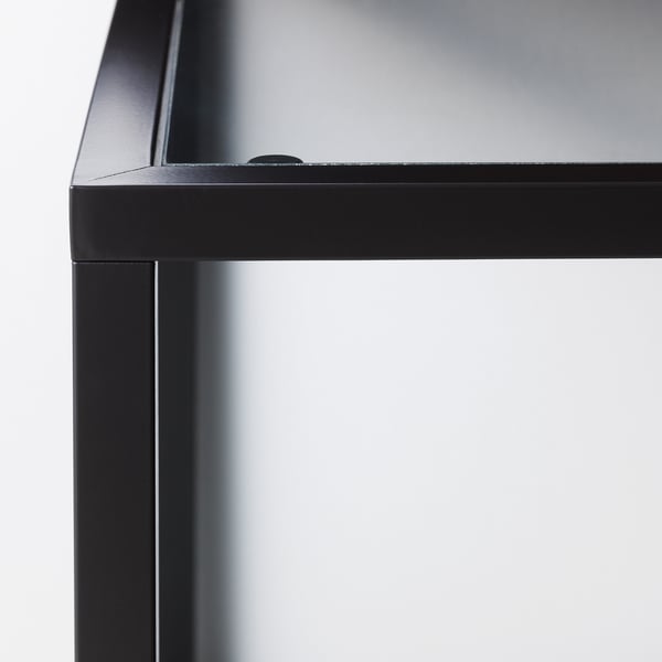 VITTSJÖ Set di 2 tavolini, marrone-nero/vetro, 90x50 cm
