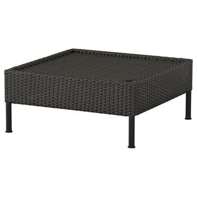 VITTSKÄR Elemento 1 posto divano componibile, plastica effetto rattan da esterno/grigio scuro