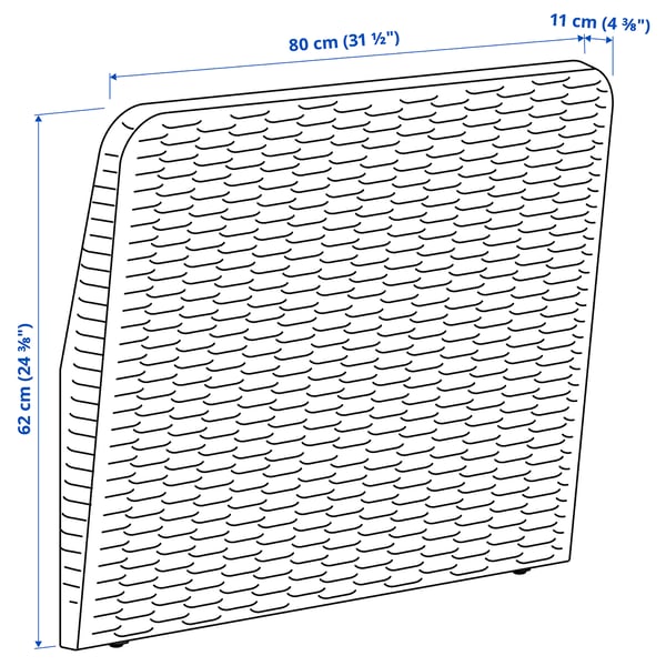 VITTSKÄR Schienale divano componib, esterno, plastica effetto rattan da esterno/grigio scuro