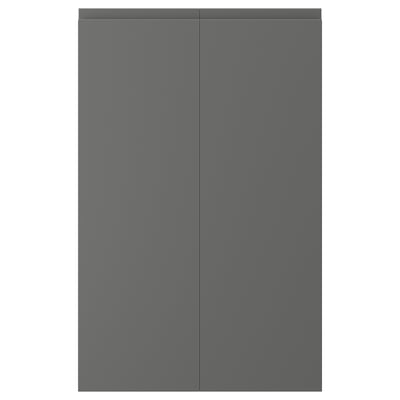 VOXTORP Set 2 ante per mobile base angolare, destro grigio scuro, 25x80 cm