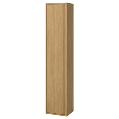 ÄNGSJÖN Mueble alto con puerta, efecto roble, 40x35x195 cm