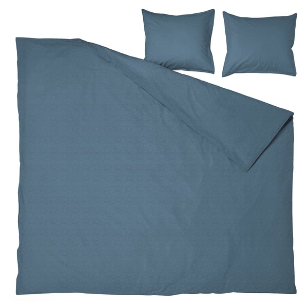 ÄNGSLILJA Funda plumón con 2 fundas almohada, azul oscuro, 240x220/50x60 cm