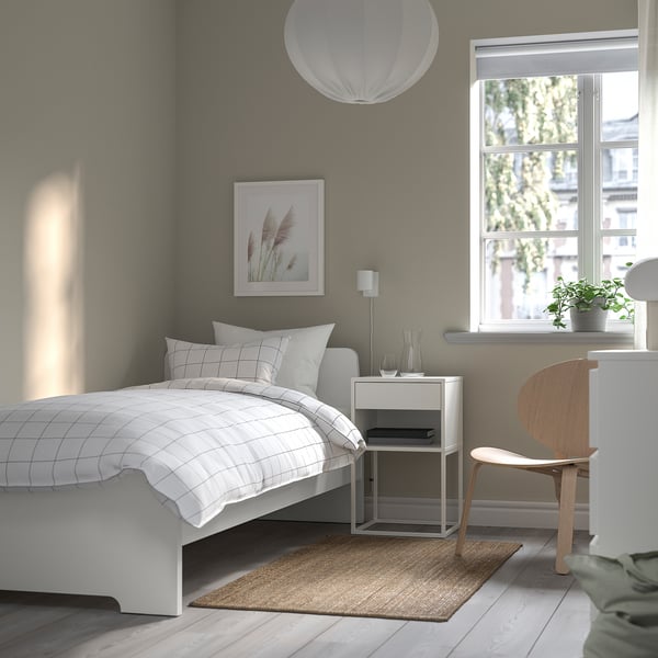 ASKVOLL Estructura de cama, blanco/Lönset, 90x200 cm