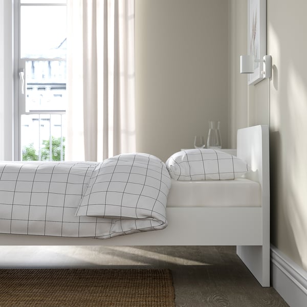 ASKVOLL Estructura de cama, blanco/Lönset, 90x200 cm