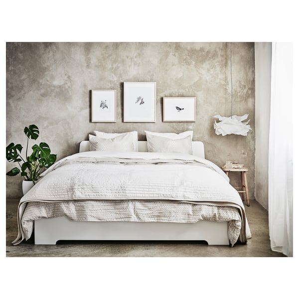 ASKVOLL Estructura de cama, blanco, 160x200 cm
