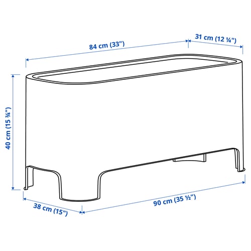 ASPAREN Macetero, gris ext, 89x38 cm
