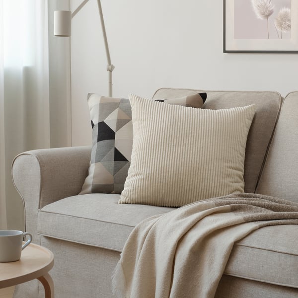 ÅSVEIG Funda de cojín, beige, 50x50 cm