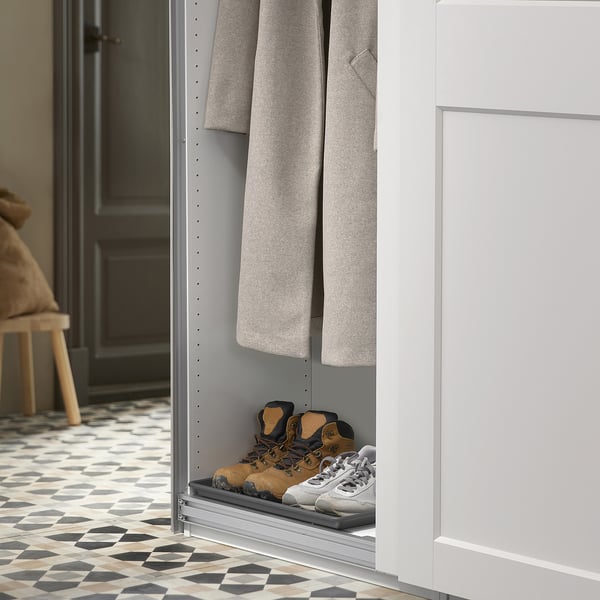 BAGGMUCK Bandeja para zapatos, interior/exterior/gris, 46x35 cm