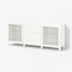 BESTÅ Buffet, blanco Lappviken/Sindvik/Stubbarp vidrio transparente blanco, 180x42x74 cm