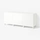BESTÅ Buffet, blanco/Selsviken/Stubbarp blanco de alto brillo, 180x42x75 cm