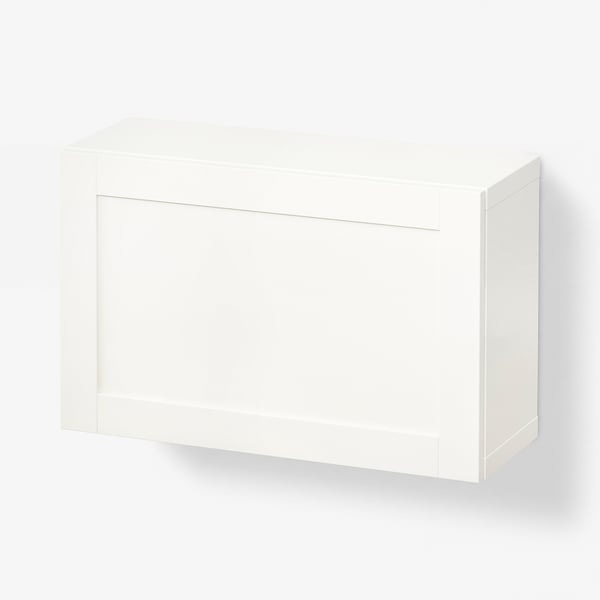 BESTÅ Combinación mueble de almacenaje, blanco/Hanviken blanco, 60x22x38 cm