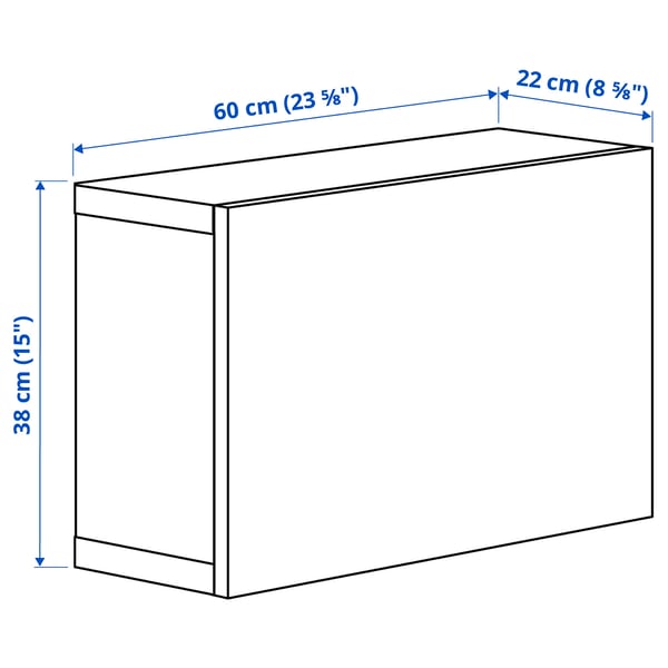 BESTÅ Combinación mueble de almacenaje, blanco/Sutterviken blanco, 60x22x38 cm