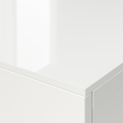BESTÅ Cubierta, alto brillo blanco, 180x42 cm