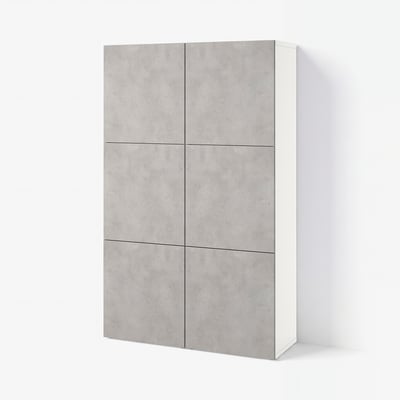BESTÅ Gabinete, blanco Kallviken/gris claro efecto cemento, 120x42x193 cm