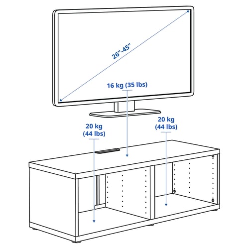 BESTÅ Rack de TV, blanco, 120x40x38 cm