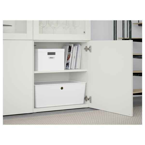 BESTÅ Vitrina, blanco Lappviken/Sindvik vidrio transparente blanco, 120x42x193 cm