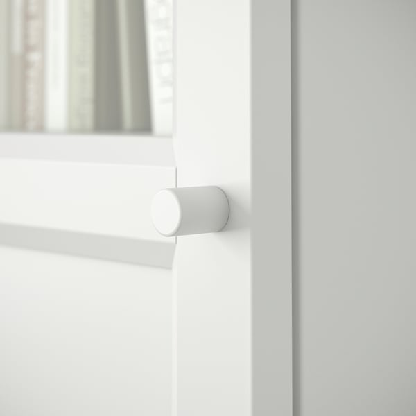 BILLY / OXBERG Estante con puerta panel/vidrio, blanco/vidrio, 40x30x202 cm