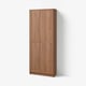 BILLY / OXBERG Estante con puertas, café efecto nogal, 80x30x202 cm