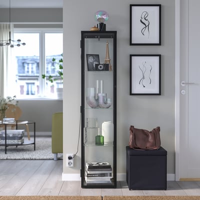 BLÅLIDEN Vitrina, negro, 35x32x151 cm