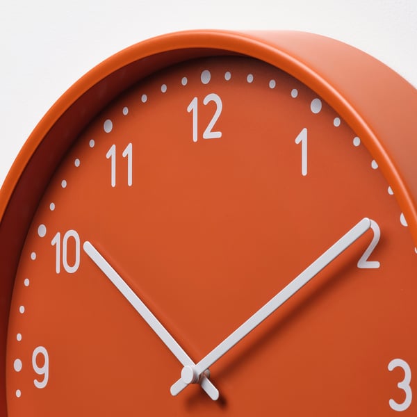 BONDIS Reloj de pared, naranjo, 38 cm