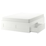 BRIMNES Estructura de cama con almacenaje, blanco, 140x200 cm