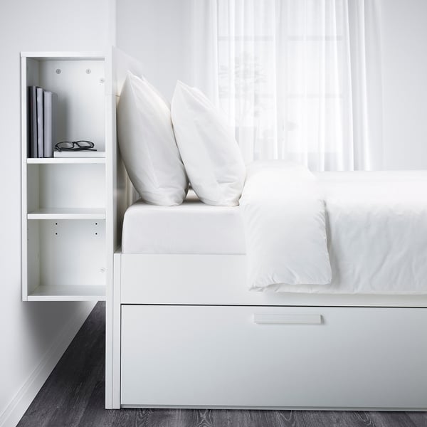 BRIMNES Muebles de dormitorio juego de 2, blanco, 160x200 cm