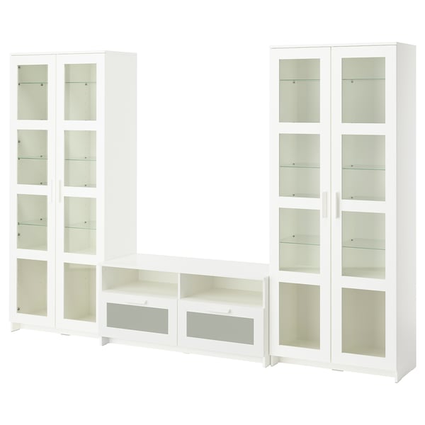 BRIMNES Rack de TV, blanco, 280x41x190 cm