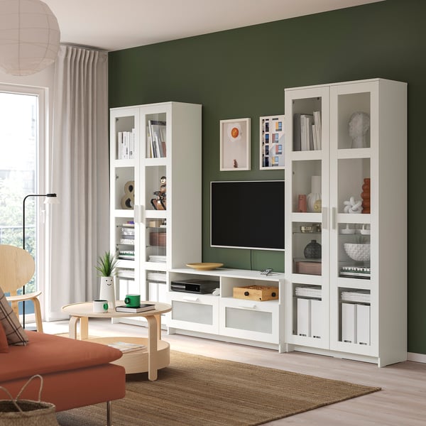 BRIMNES Rack de TV, blanco, 280x41x190 cm