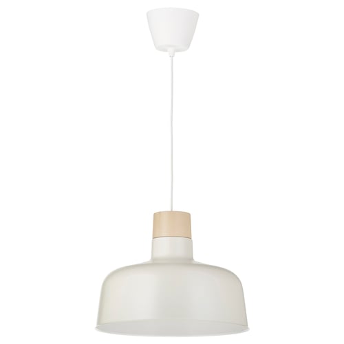 BUNKEFLO Lámpara de techo, blanco/abedul, 36 cm